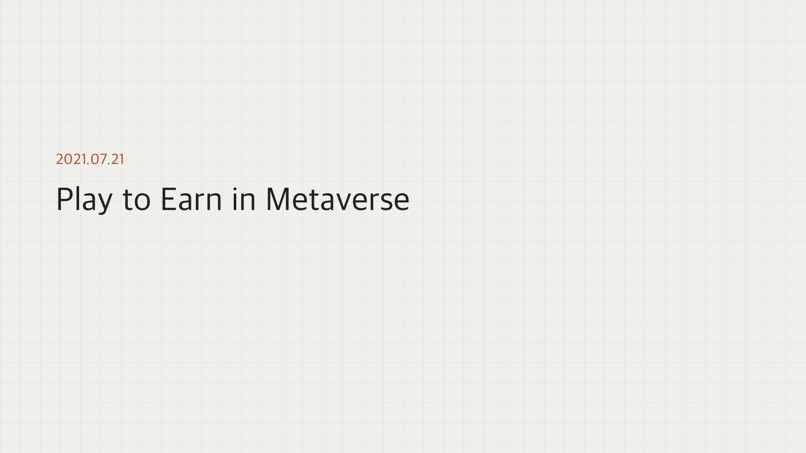 Play to Earn in Metaverse 표지