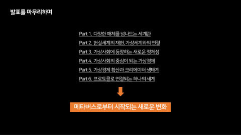 메타버스 · 2021.10.27 144장 — 발표를 마무리하며
